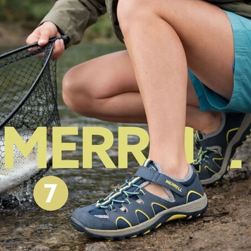 Merrell Women's H20 Hiker Water Sport Leather Textile Athletic Shoes Blue Size 7